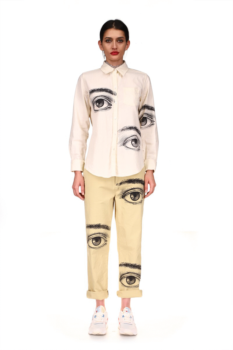 '2004 EYE REISSUE' WOMEN'S CHINOS - PANTS - Libertine|https://cdn.shopify.com/videos/c/o/v/8397de64bc0540d59620fd2ed01f6c45.mp4