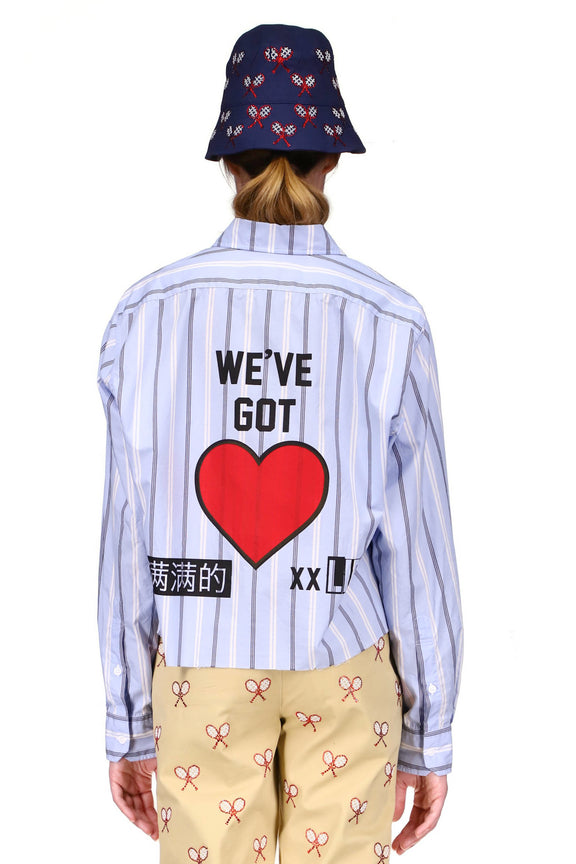 'WE'VE GOT HEART' CROPPED CLASSIC SHIRT - CLASSIC SHIRTS - Libertine