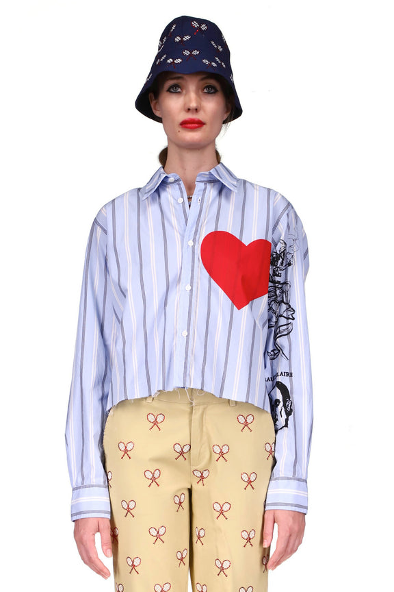 'WE'VE GOT HEART' CROPPED CLASSIC SHIRT - CLASSIC SHIRTS - Libertine