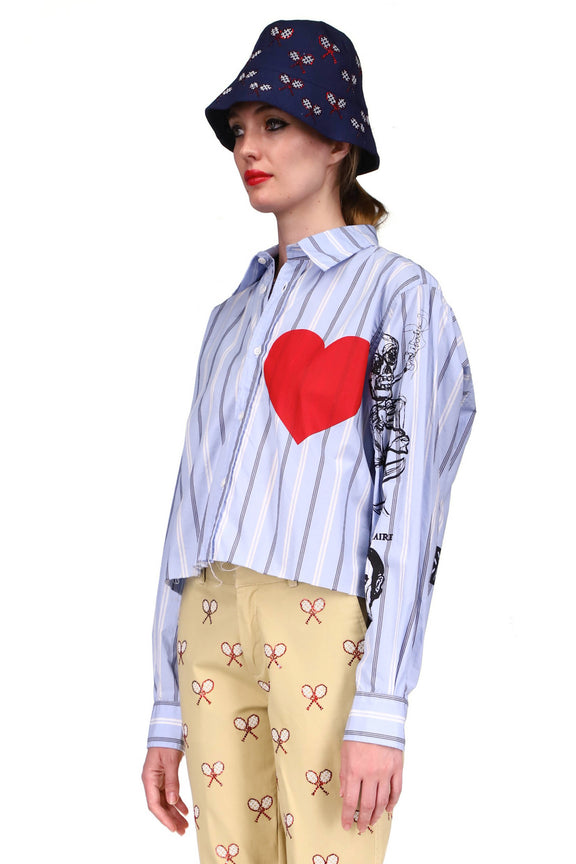 'WE'VE GOT HEART' CROPPED CLASSIC SHIRT - CLASSIC SHIRTS - Libertine