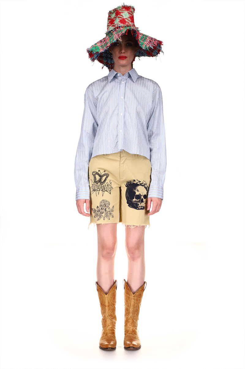 'SKETCHES' WOMEN'S CUTOFF SHORT - PANTS - Libertine|https://cdn.shopify.com/videos/c/o/v/7f97e578a32d492ba739e11e55cbe6f0.mp4