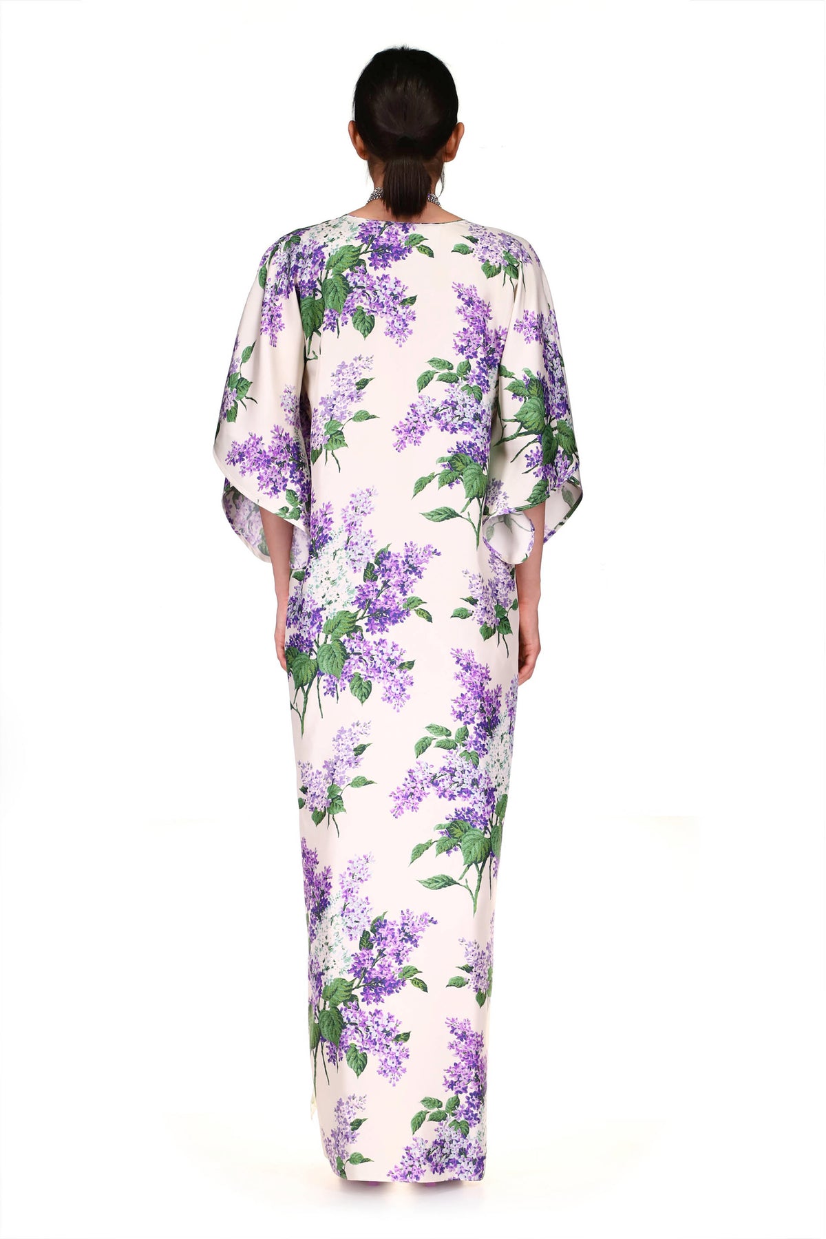 'EMBELLISHED LILAC GARDEN' KAFTAN DRESS - DRESSES - Libertine