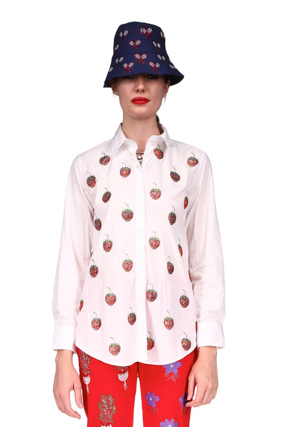 'EMBELLISHED STRAWBERRY FIELDS' NEW CLASSIC SHIRT - SHIRTS - Libertine