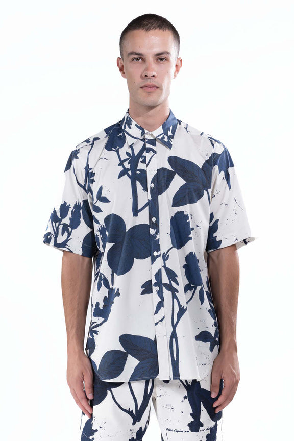 'CYANOTYPES' SHORT SLEEVE CLASSIC SHIRT -  - Libertine