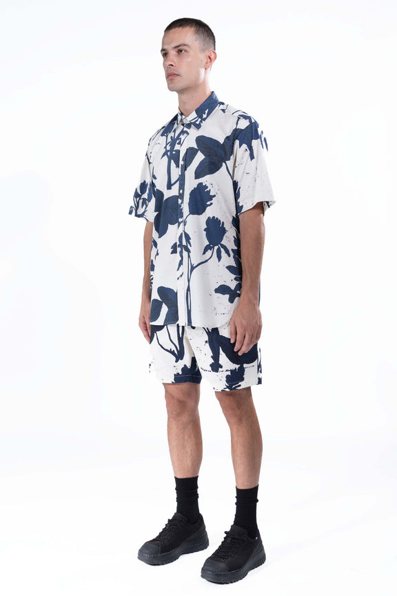 'CYANOTYPES' SHORT SLEEVE CLASSIC SHIRT -  - Libertine