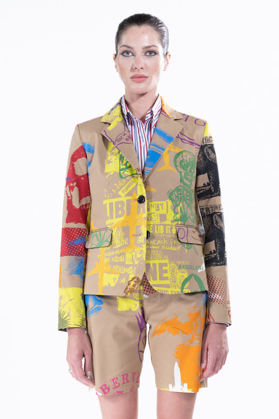 'LIBERTINE SILK SCREENS' L/S SHORT JACKET - BLAZERS - Libertine