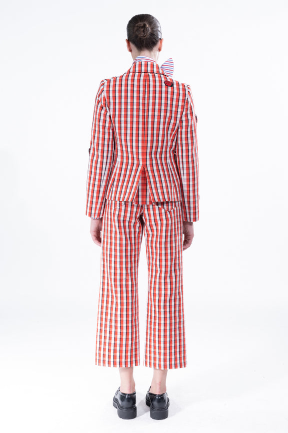 'LADYBUG SUMMER CHECK' L/S SHORT BLAZER -  - Libertine