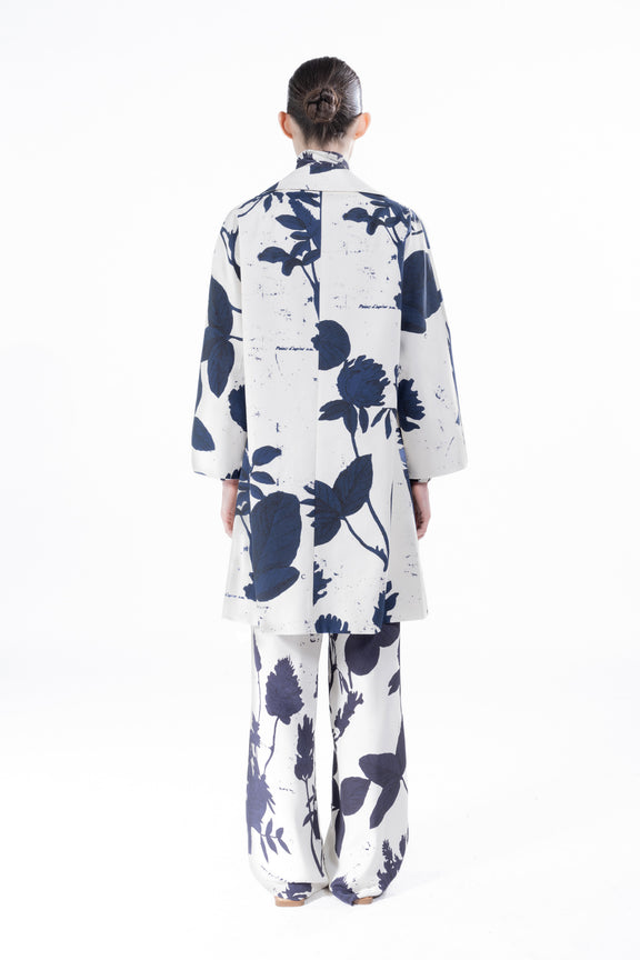 'Cyanotypes' Notched Lapel Coat -  - Libertine