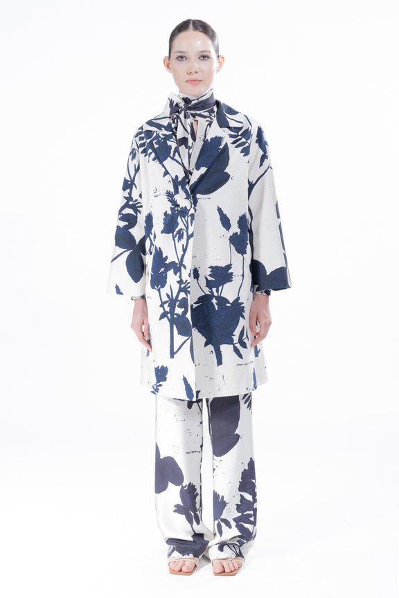 'Cyanotypes' Notched Lapel Coat -  - Libertine