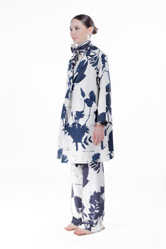 'Cyanotypes' Notched Lapel Coat -  - Libertine