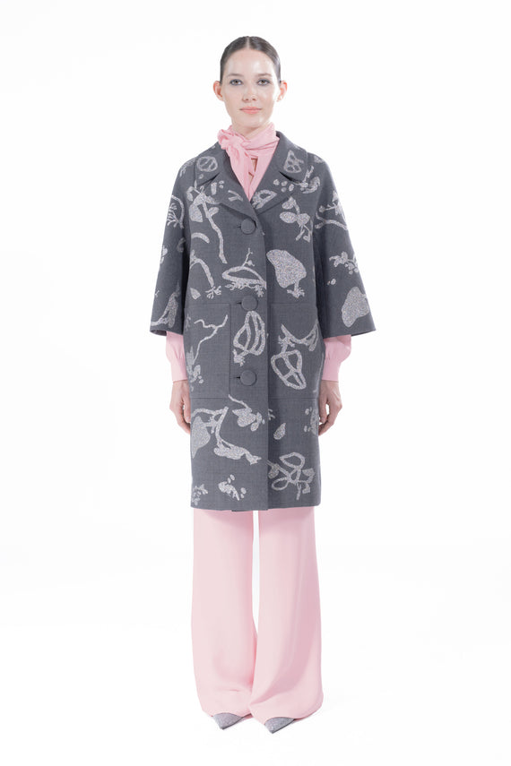 'GLITTER CYANOTYPES' PATCH POCKET COAT - - Libertine - Main image