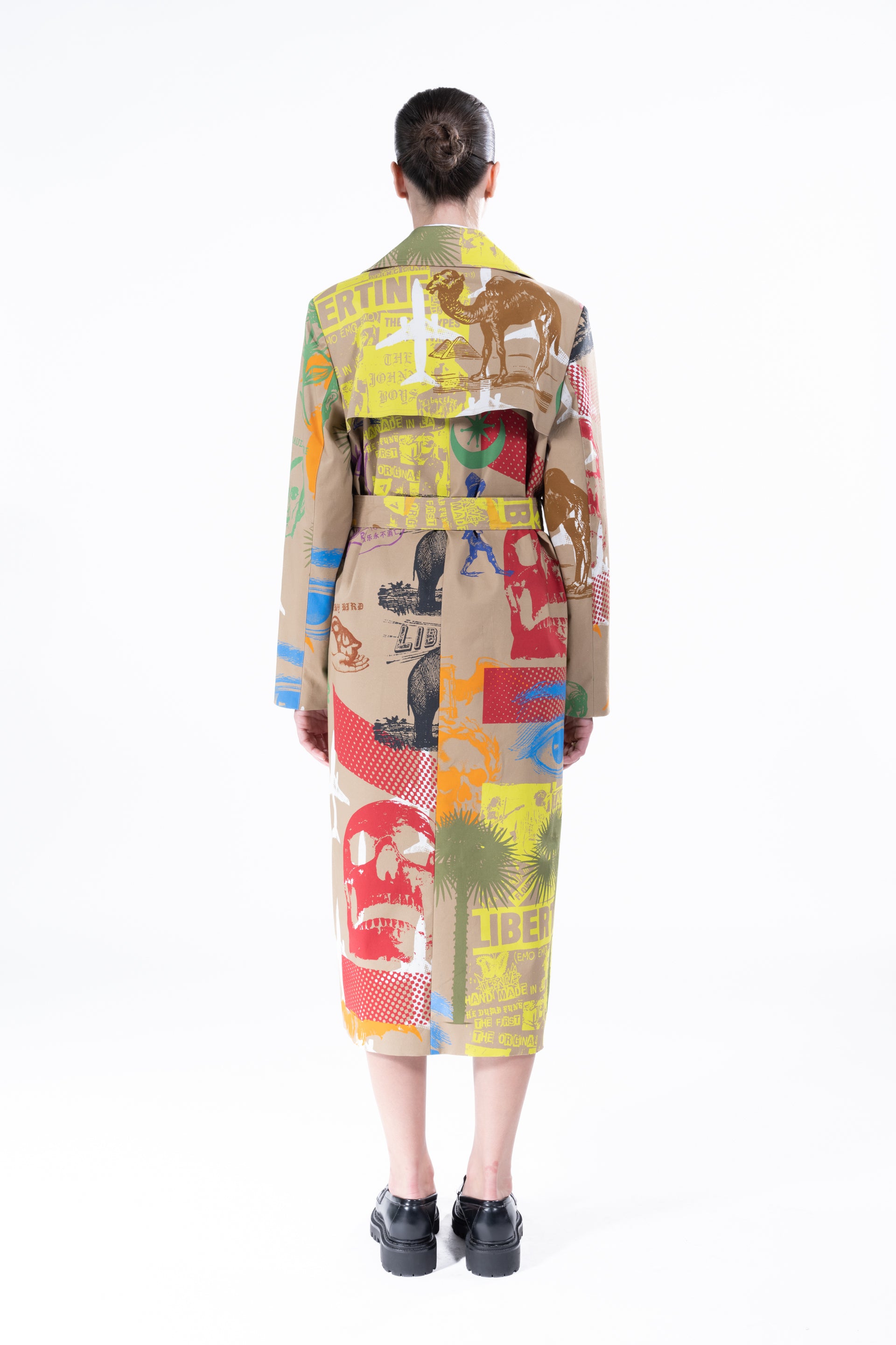 'LIBERTINE SILK SCREENS' LONG LEAN TRENCH - COATS - Libertine