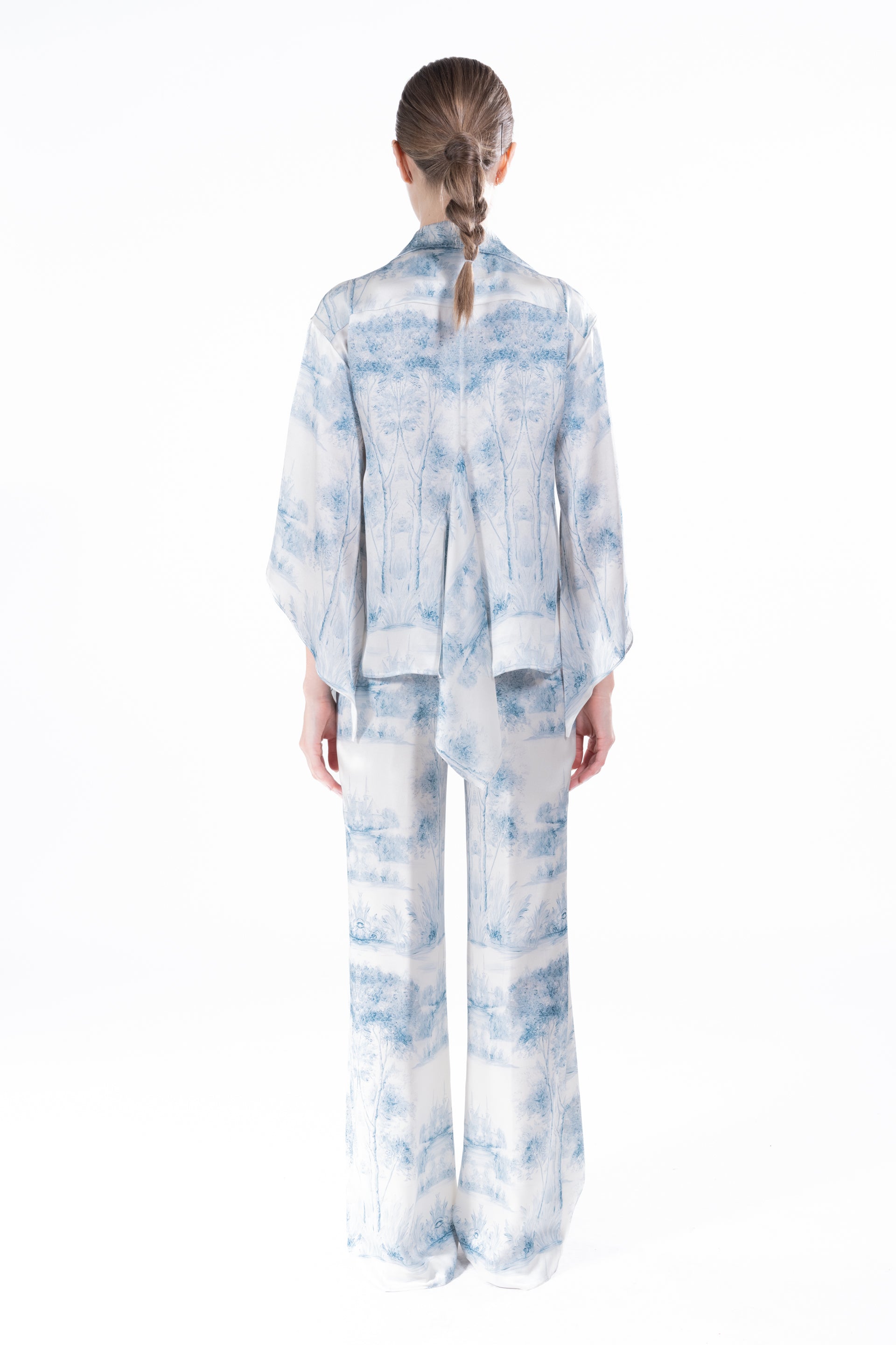 'Blue Pastoral' Flutter Blouse -  - Libertine