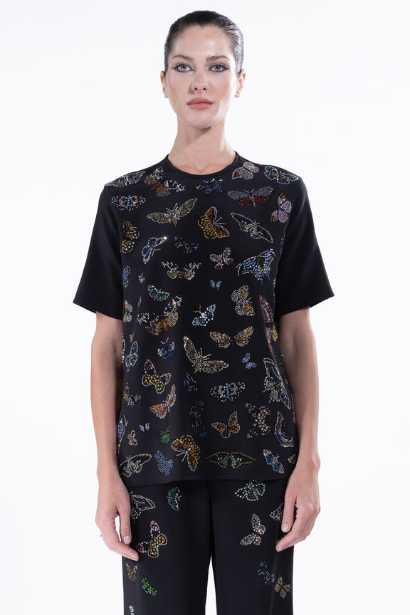 'Millions of Butterflies' Short Sleeve Blouse -  - Libertine