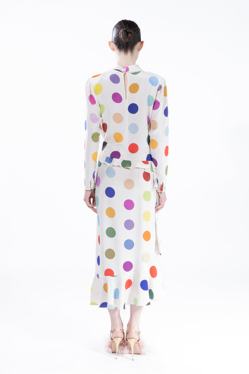 'SPOTS' SIDE TIE BLOUSE -  - Libertine