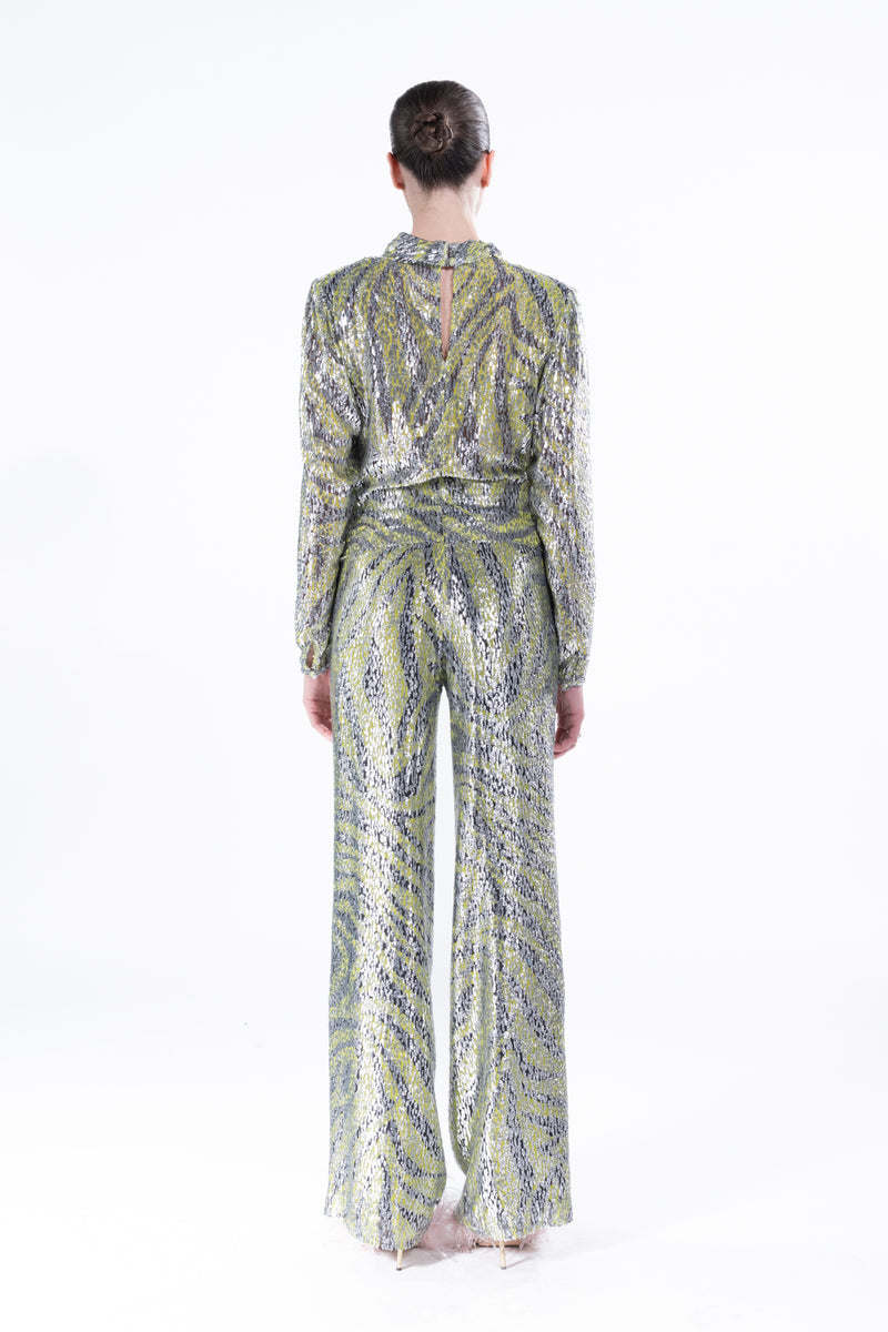 'MOSSY VELVET' SIDE TIE BLOUSE -  - Libertine