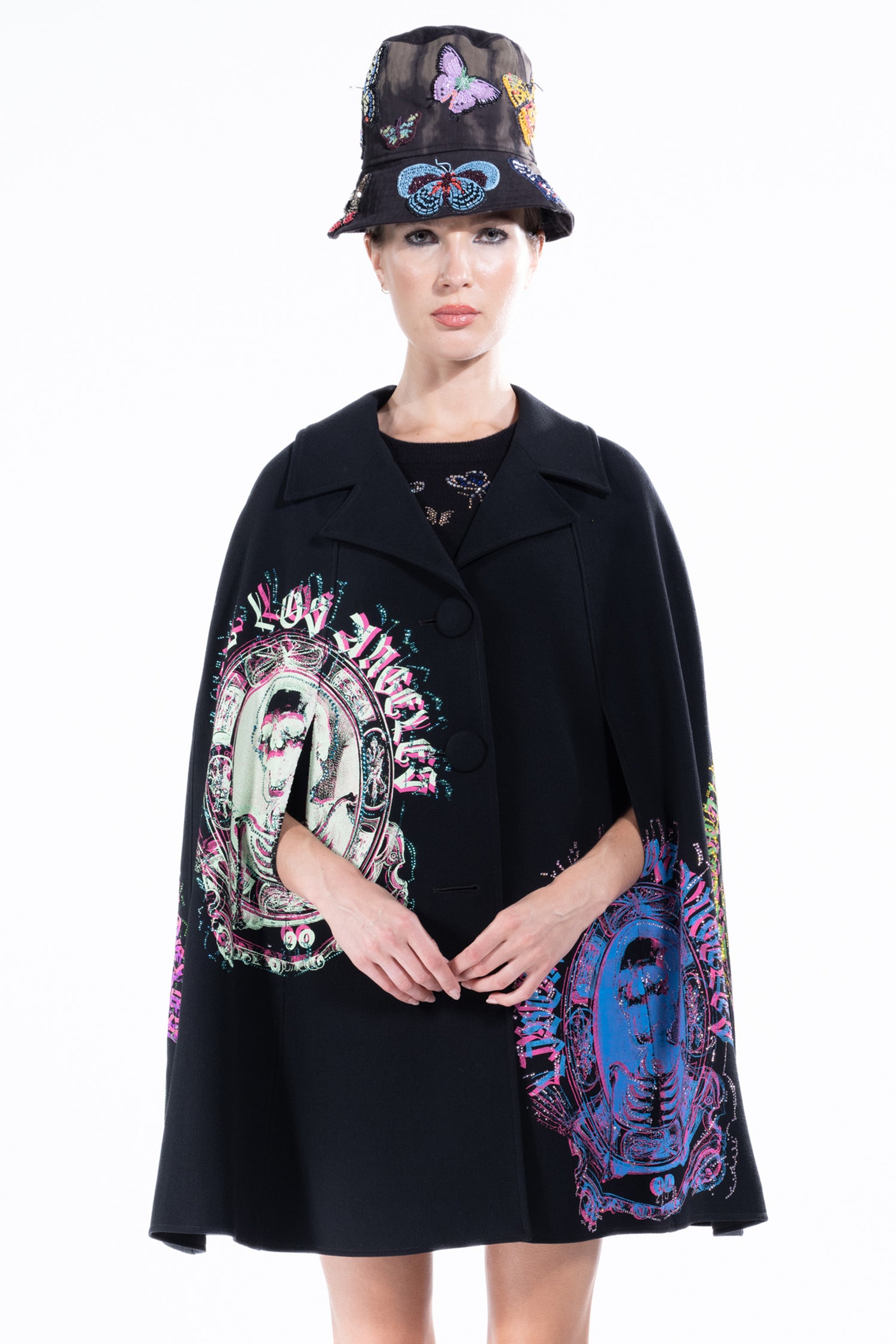 'Ashes to Ashes' Black Shortie Cape -  - Libertine