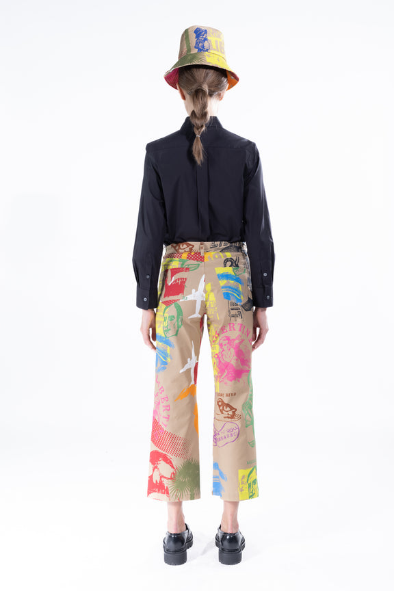 'LIBERTINE SILK SCREENS' CROPPED WIDE LEG PANT -  - Libertine