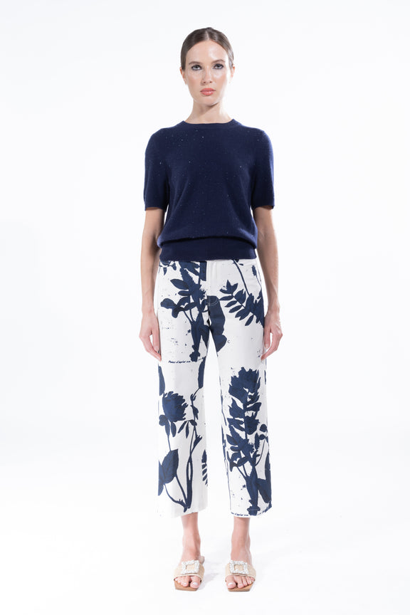 'CYANOTYPES' CROPPED WIDE LEG PANT -  - Libertine