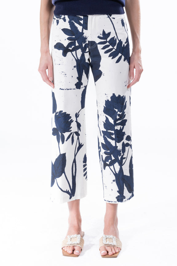 'CYANOTYPES' CROPPED WIDE LEG PANT -  - Libertine