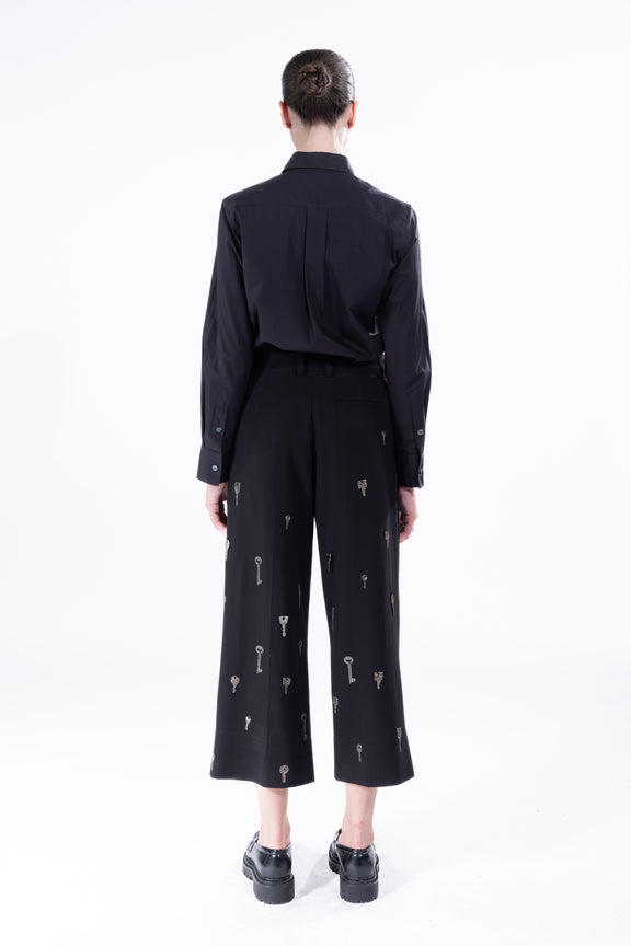 'KEY PARTY' CROPPED PLEATED PANTS -  - Libertine