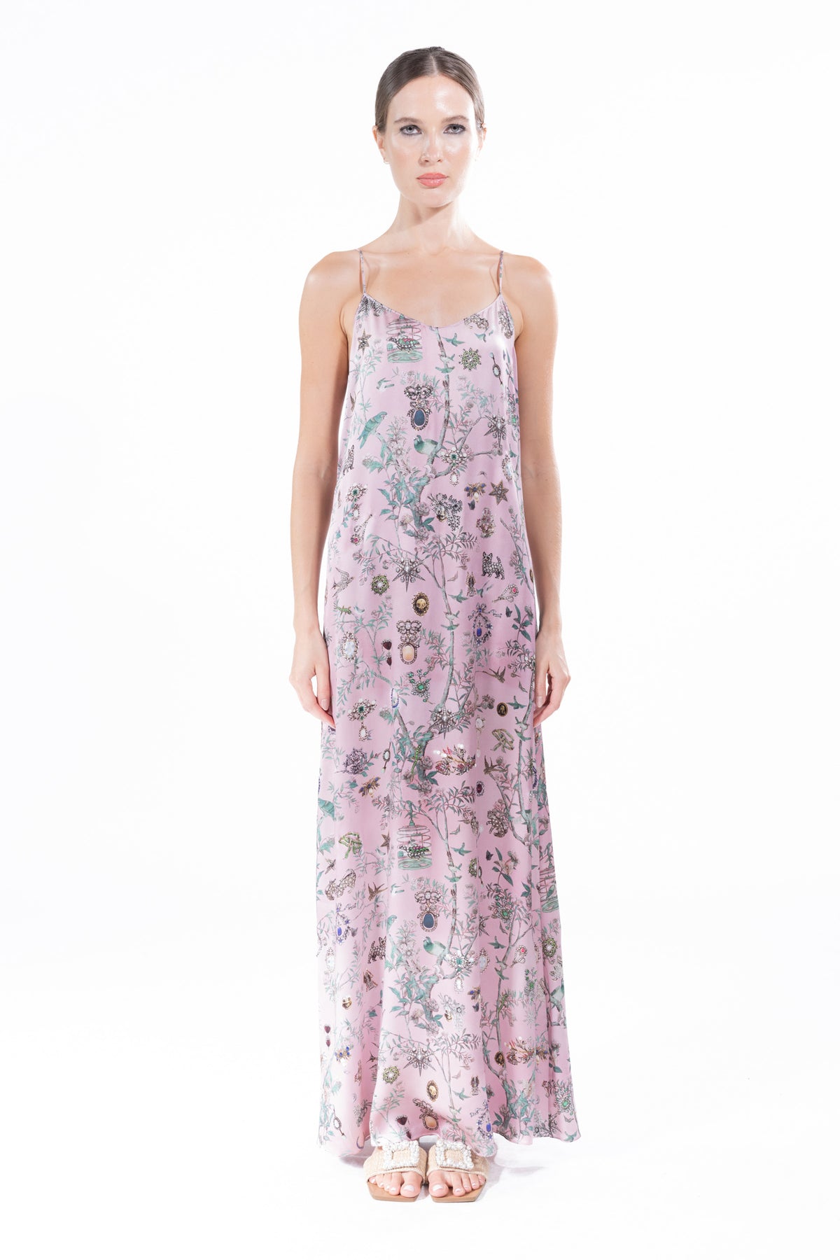 'Pauline De Rothschild' Classic Slip Dress with Crystals - DRESSES - Libertine