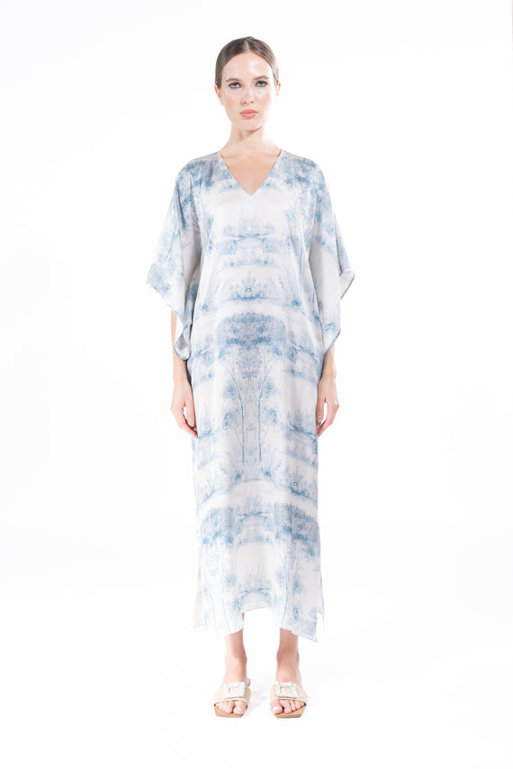 'Blue Pastoral' Kaftan Dress -  - Libertine