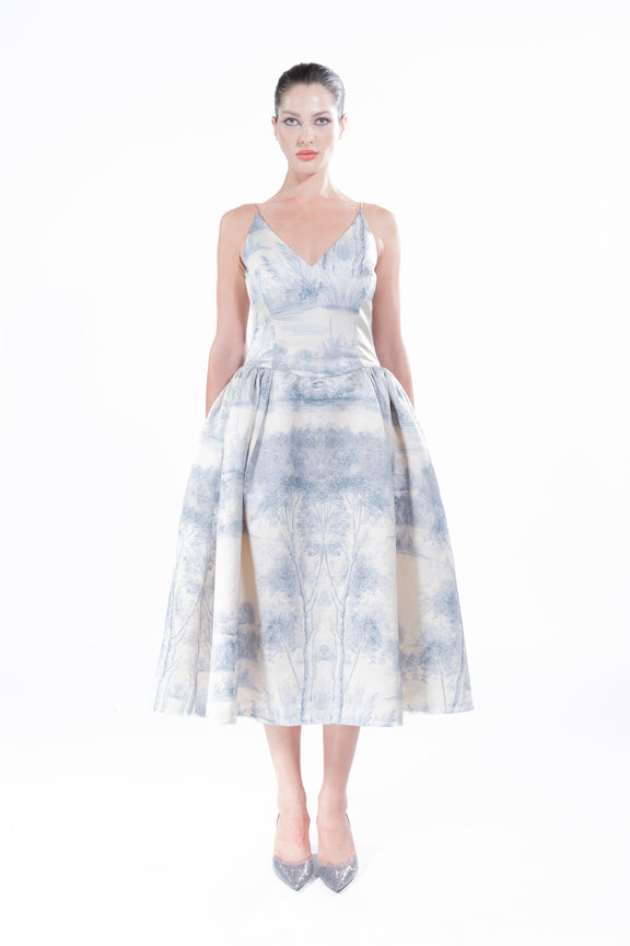 'Blue Pastoral' Tea Time Dress -  - Libertine