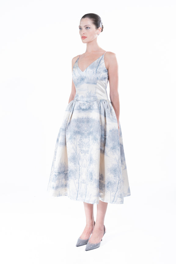 'Blue Pastoral' Tea Time Dress -  - Libertine