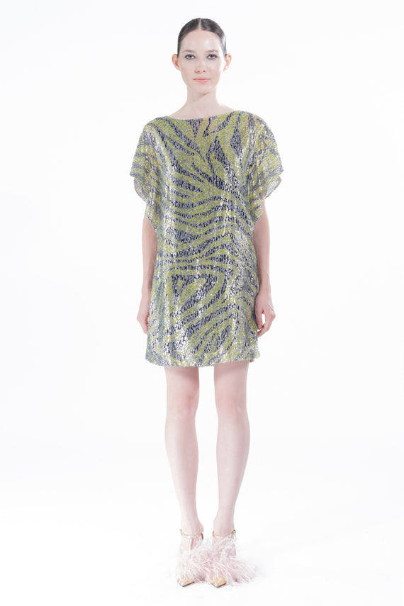 'MOSSY VELVET' FLUTTER DRESS - - Libertine - Main image