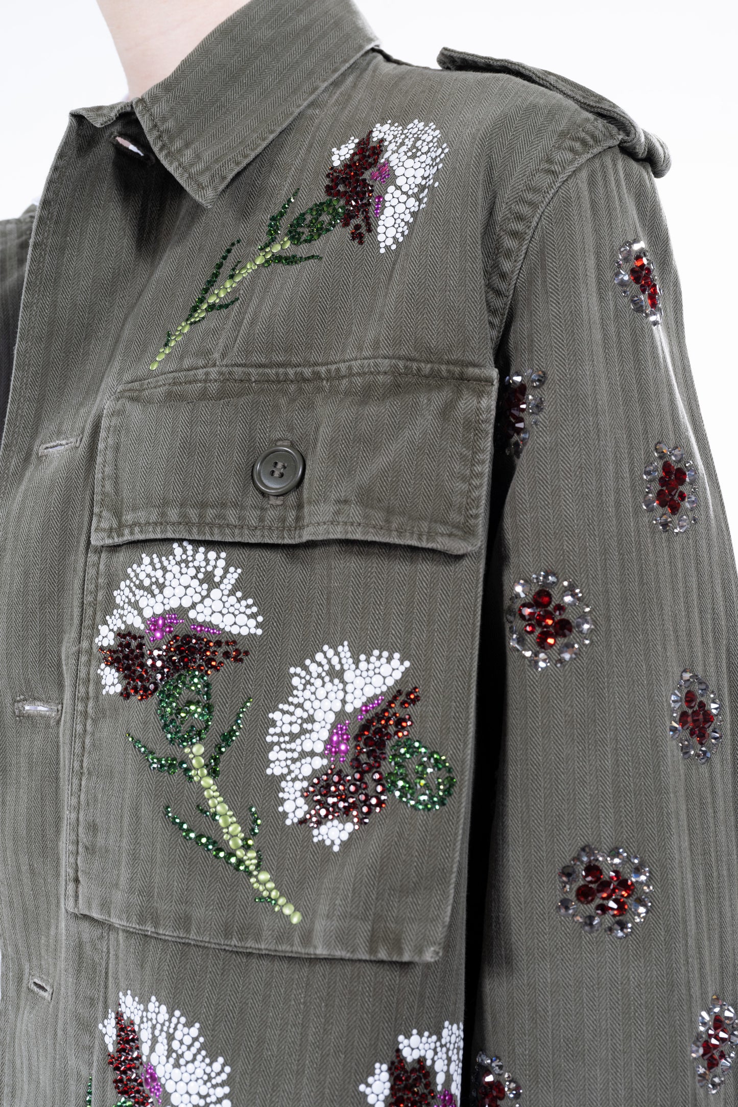 'OTTOMAN CARNATION AND VICTORIAN PINS' VINTAGE FRENCH MILITARY JACKET -  - Libertine