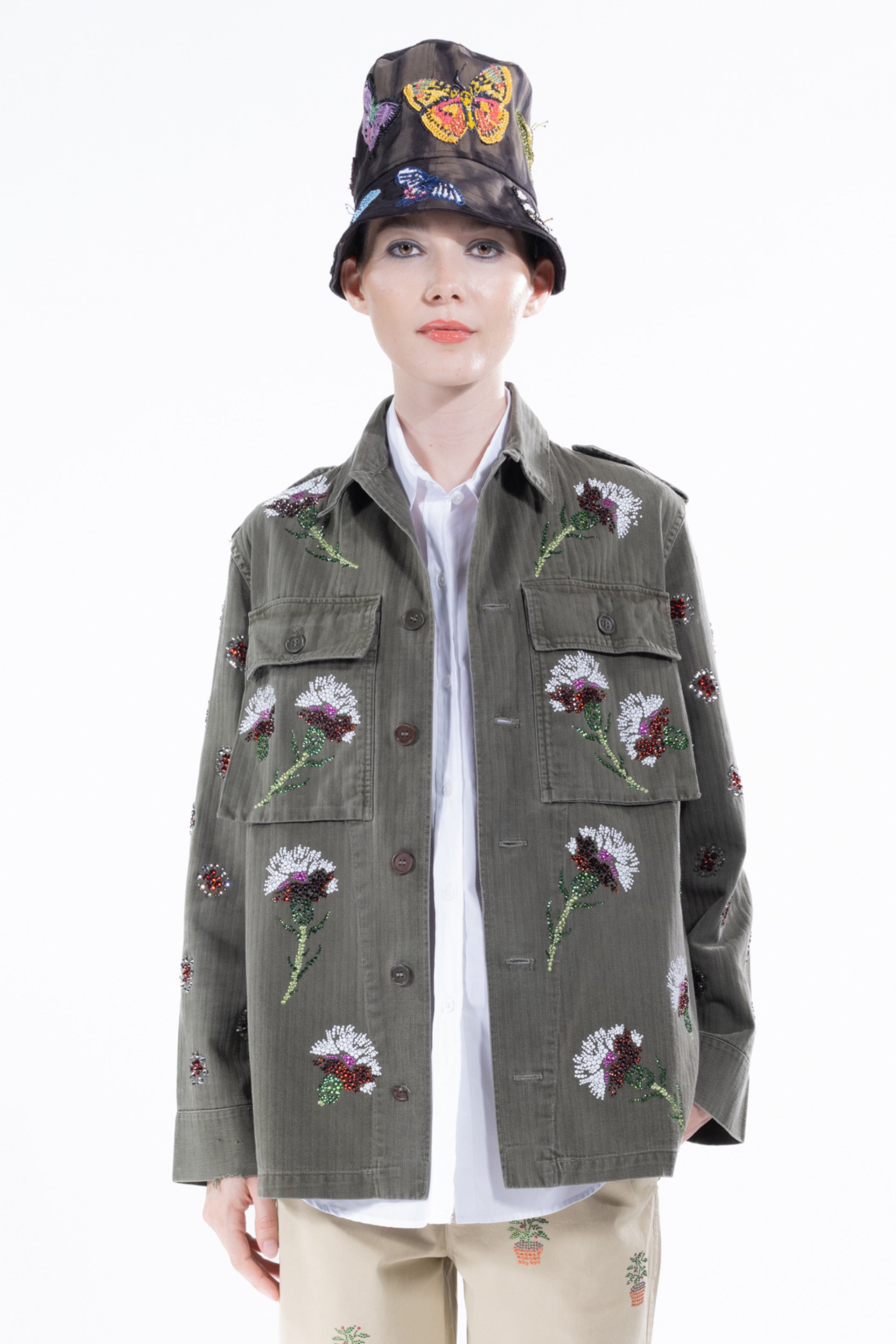 Floral army clearance jacket