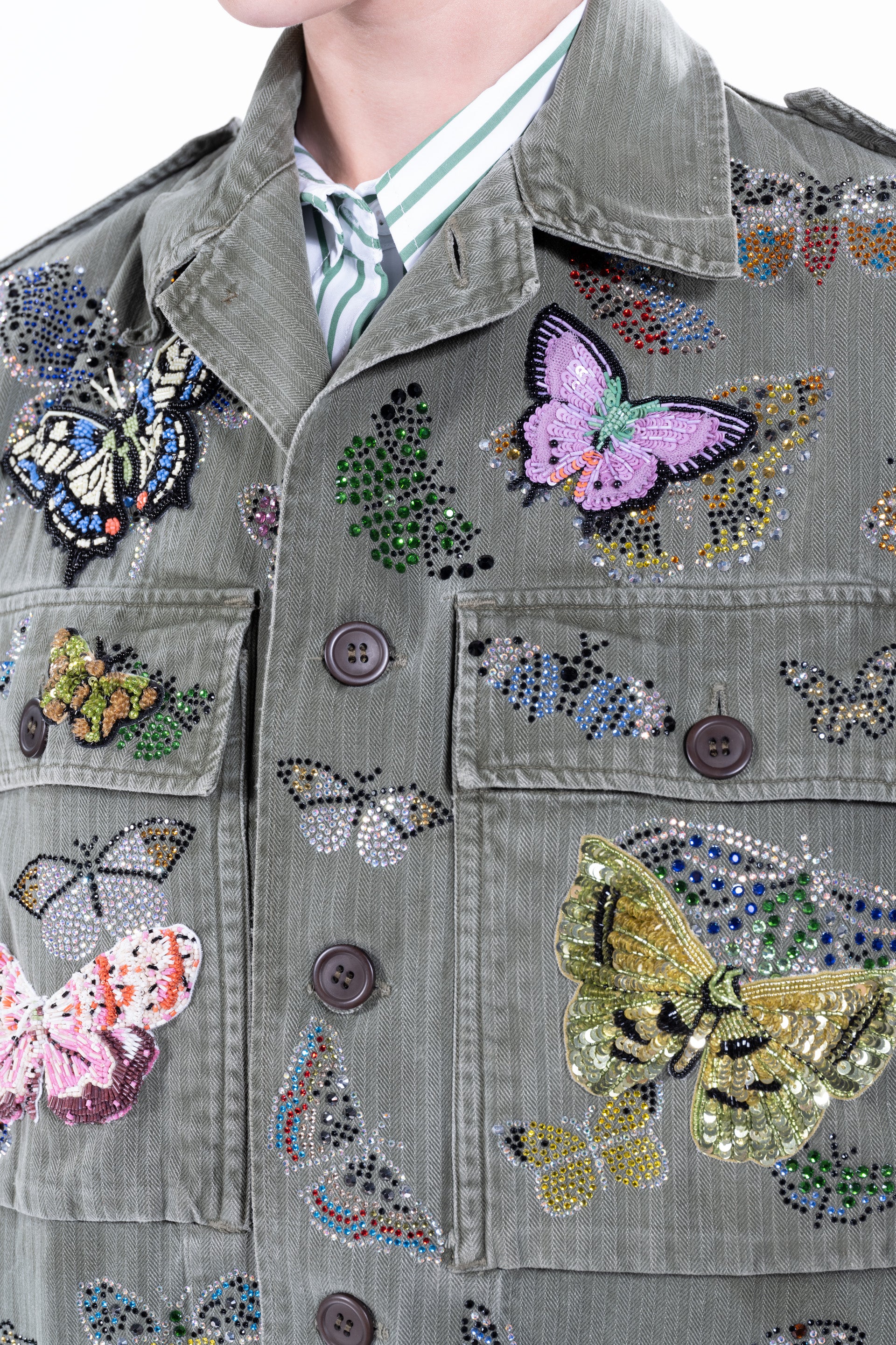 'Millions of Butterflies' Vintage French Military Jacket