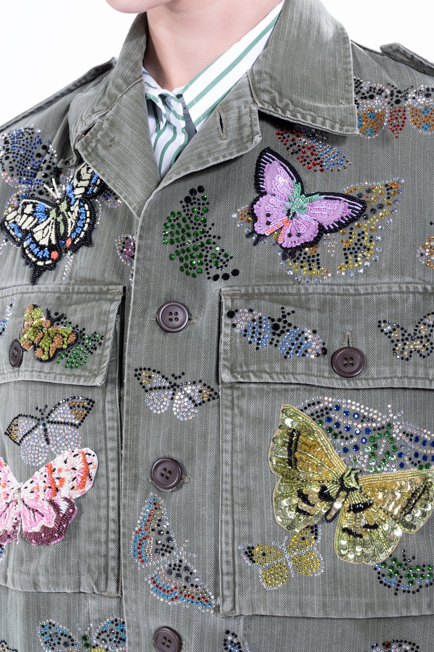 'Millions of Butterflies' Vintage French Military Jacket -  - Libertine