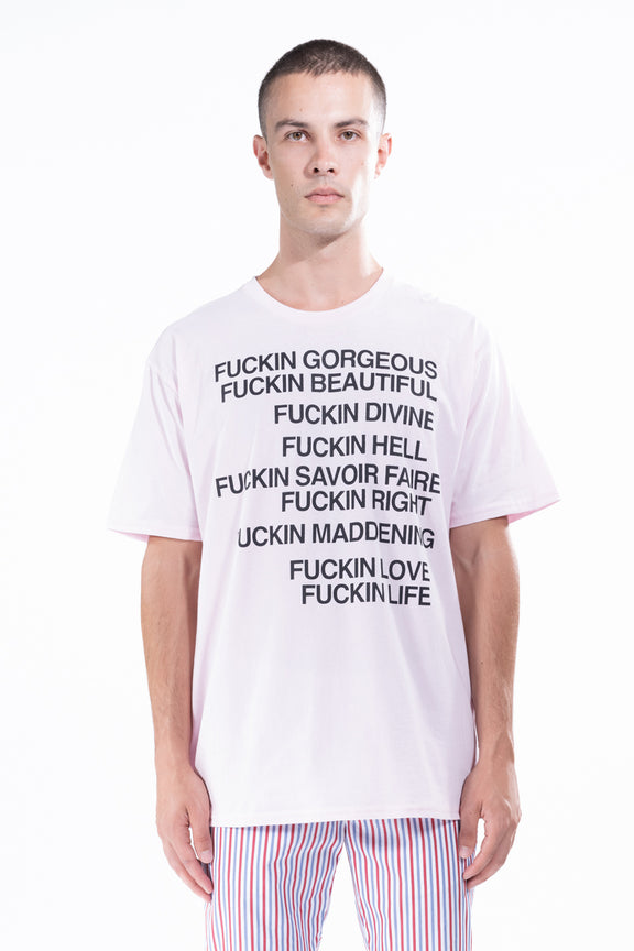 'FCKN GORG' PINK T SHIRT -  - Libertine