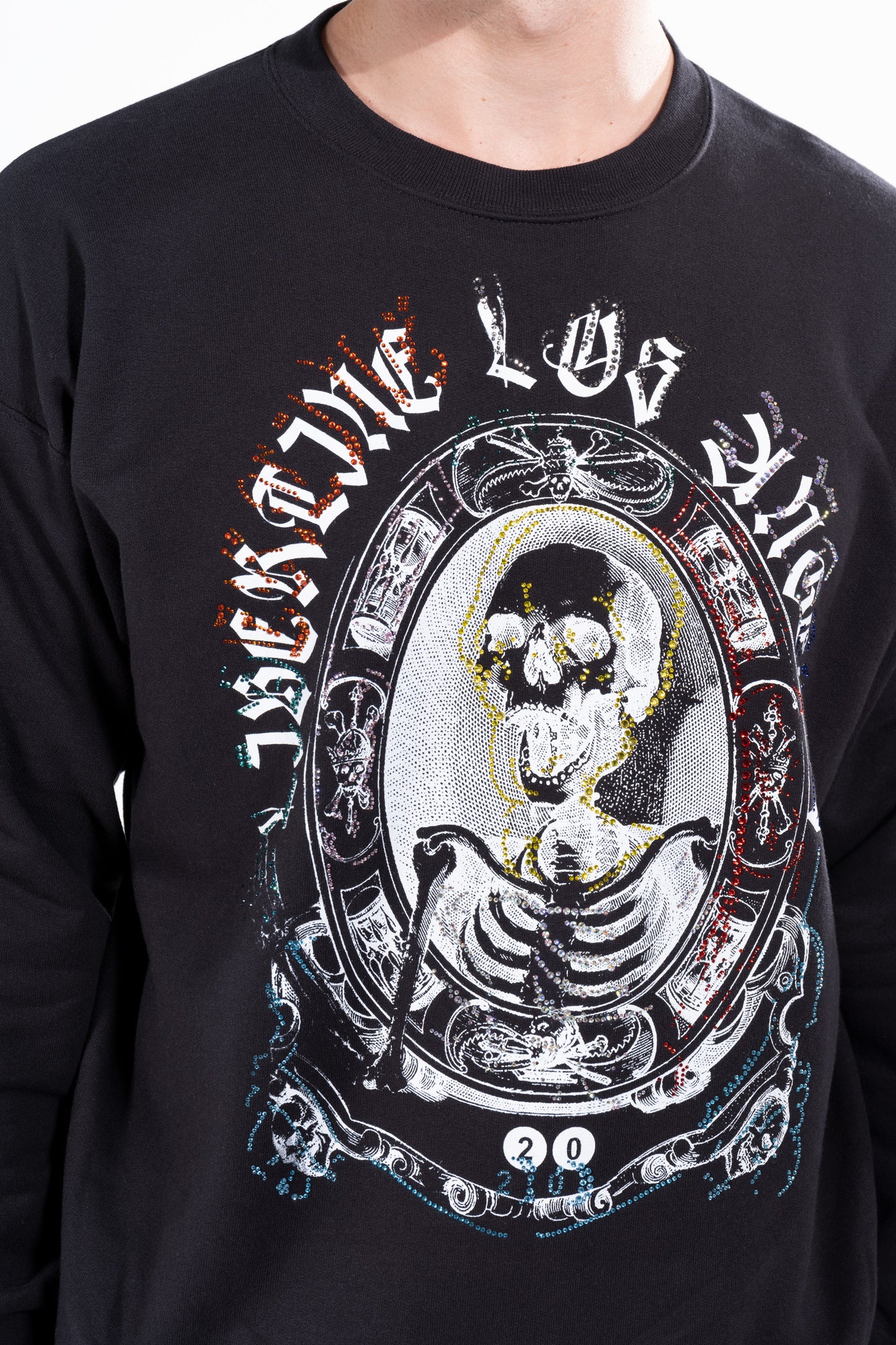 'ASHES TO ASHES WITH CRYSTALS' CREWNECK SWEATSHIRT -  - Libertine