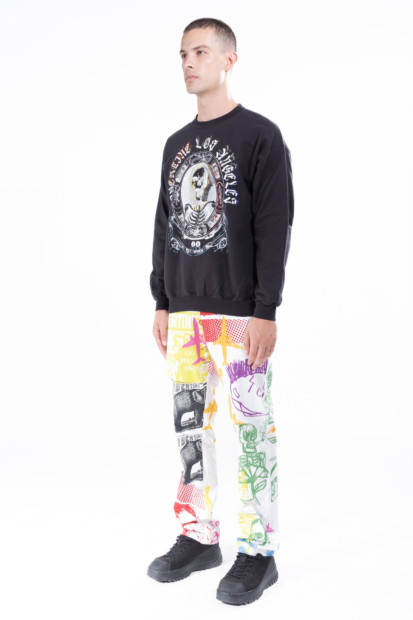 'ASHES TO ASHES WITH CRYSTALS' CREWNECK SWEATSHIRT -  - Libertine