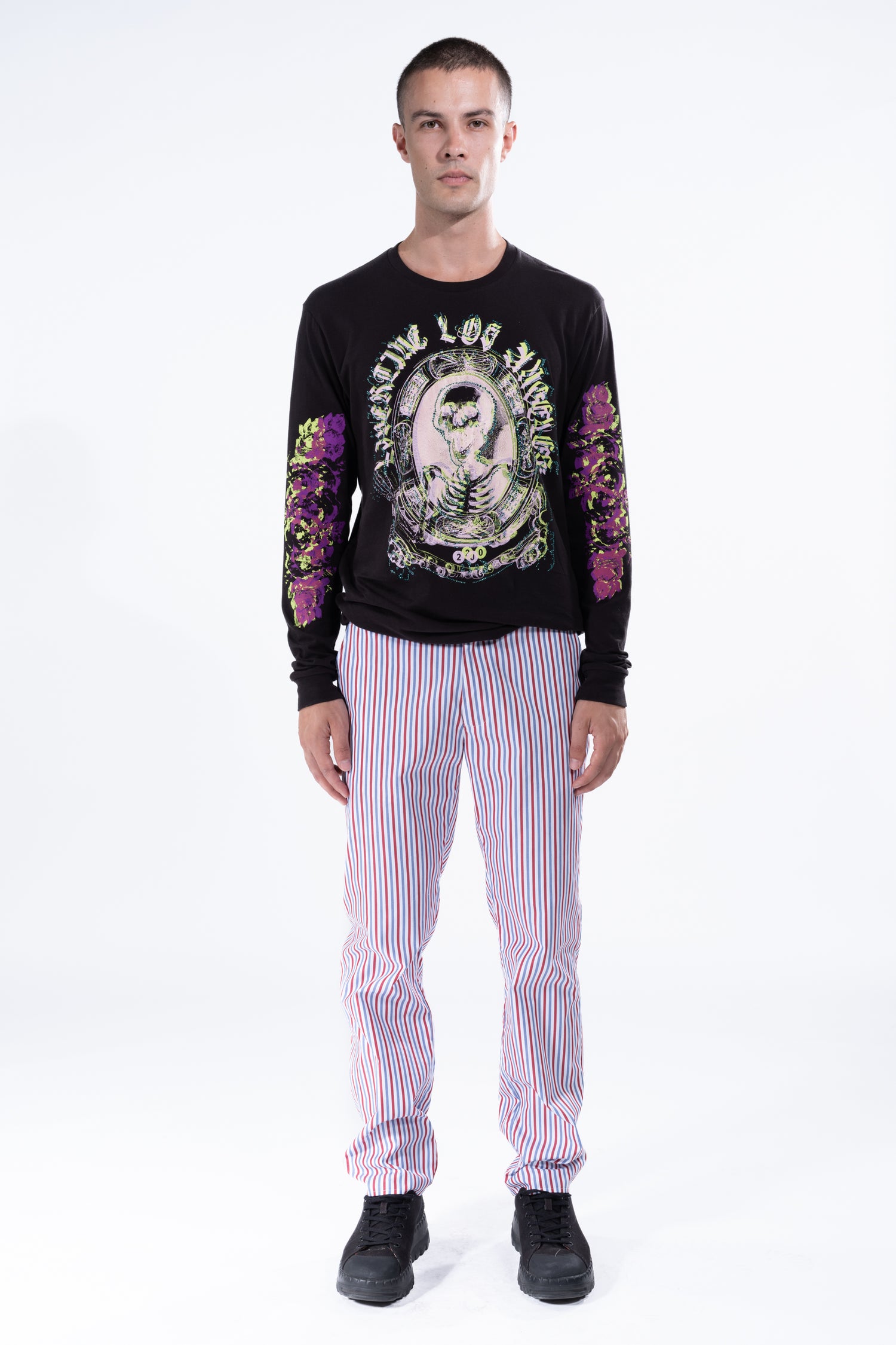 'Ashes to Ashes Pink' Long Sleeve T Shirt -  - Libertine
