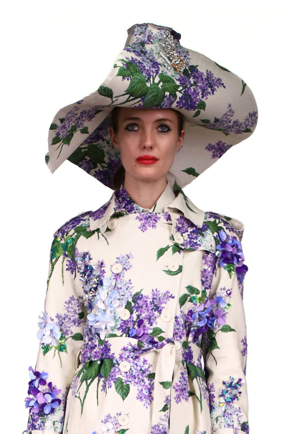 'LILAC GARDEN' WIDE BRIM HAT - HATS - Libertine