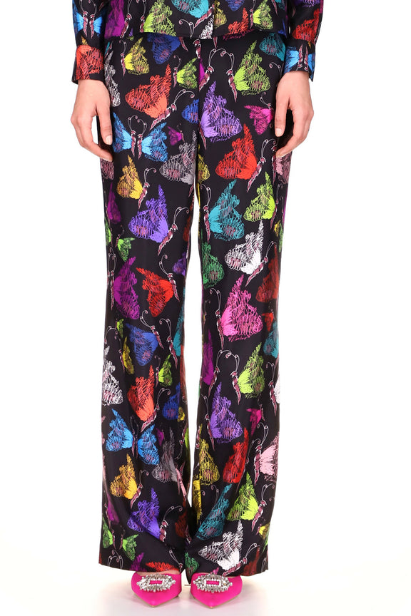 'MILLE PAPILLONS' WIDE LEG TROUSERS - PANTS - Libertine