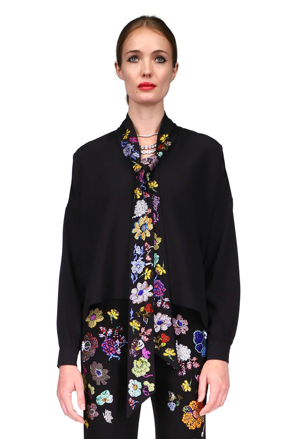 'MILLE FLEUR' TIE BLOUSE - TOPS - Libertine