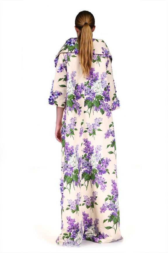 'EMBELLISHED LILAC GARDEN' GOWN LENGTH JACKIE OPERA COAT - COATS - Libertine