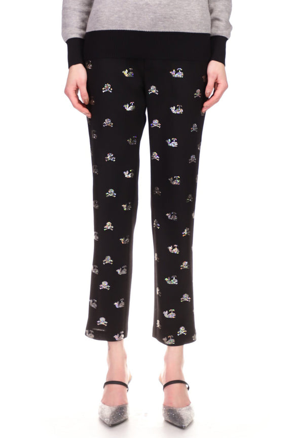 'Skull Crossbones and Whales' Narrow Pants - Women's Bottoms - Libertine