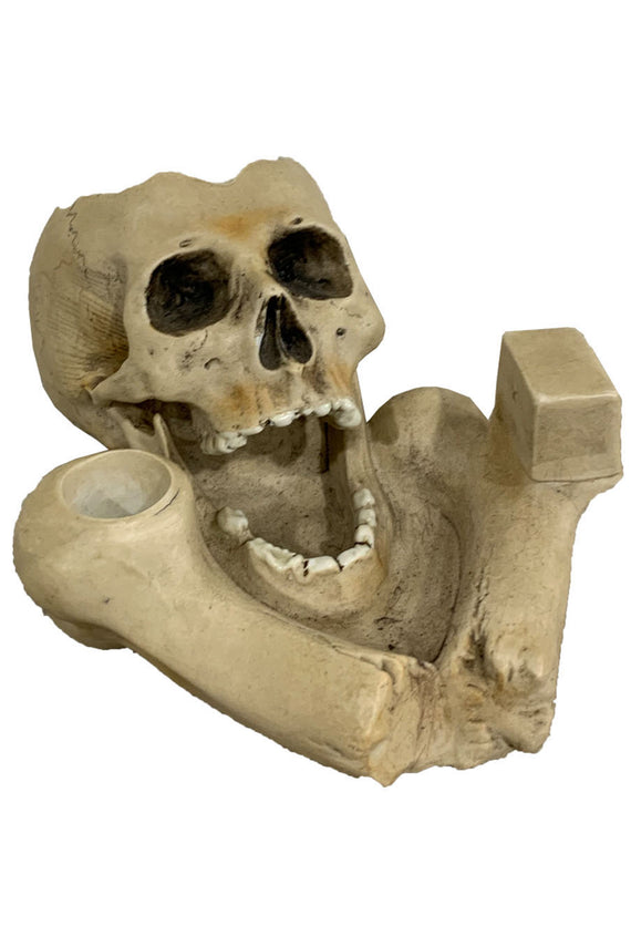 19TH CENTURY SKULL & CROSSBONES PORCELAIN MATCH HOLDER BY E. BOHNE - Home - Libertine - Main image