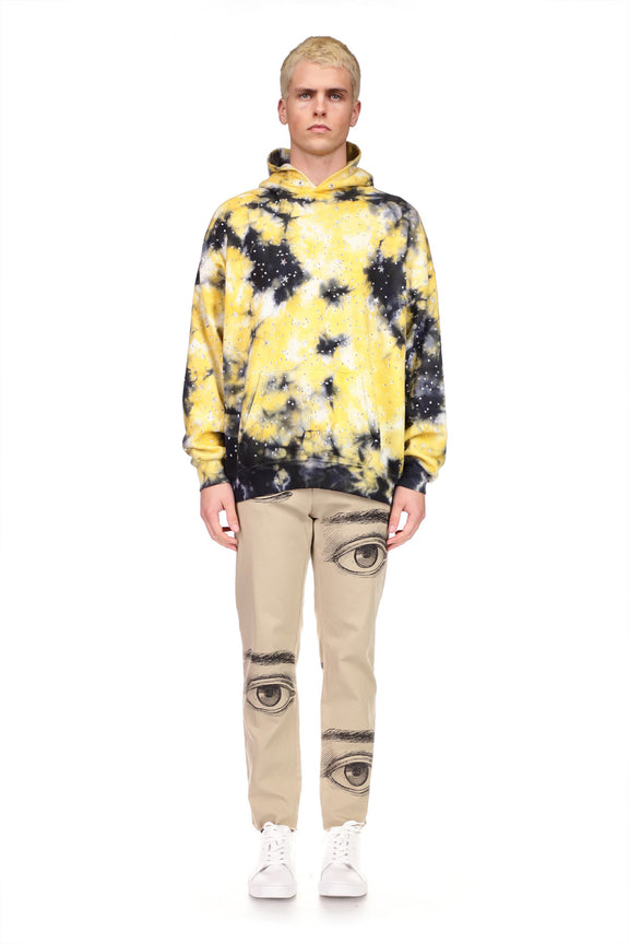 CRYSTAL ‘LONGFELLOW'S LIGHT OF STARS' TIE DYE PULLOVER HOODIE SWEATSHIRT - SWEATSHIRTS - Libertine