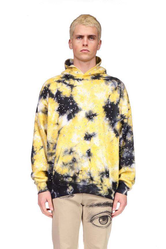 CRYSTAL ‘LONGFELLOW'S LIGHT OF STARS' TIE DYE PULLOVER HOODIE SWEATSHIRT - SWEATSHIRTS - Libertine