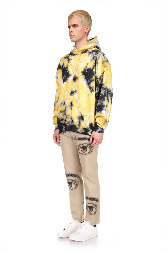 CRYSTAL ‘LONGFELLOW'S LIGHT OF STARS' TIE DYE PULLOVER HOODIE SWEATSHIRT - SWEATSHIRTS - Libertine