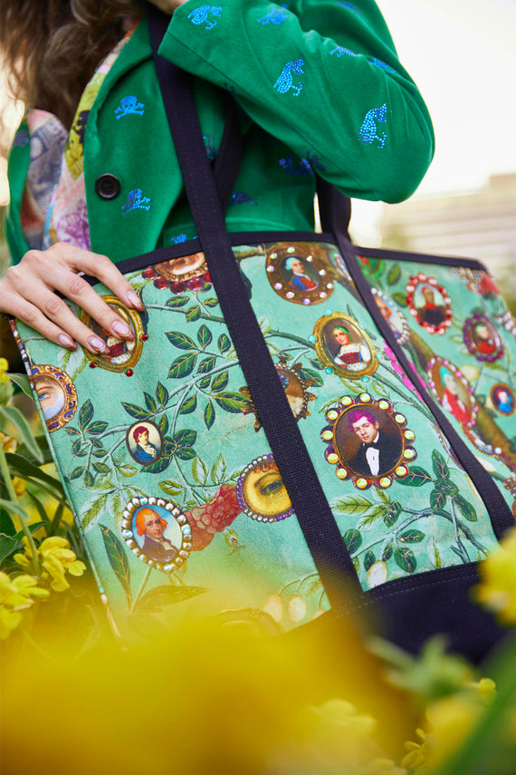 LOVER'S EYES CANVAS TOTE BAG WITH CRYSTALS - Accessories - Libertine - Main image