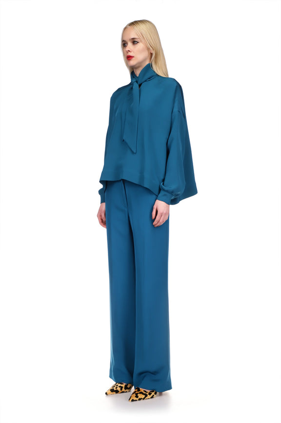 'PEACOCK' TIE BLOUSE - TOPS - Libertine