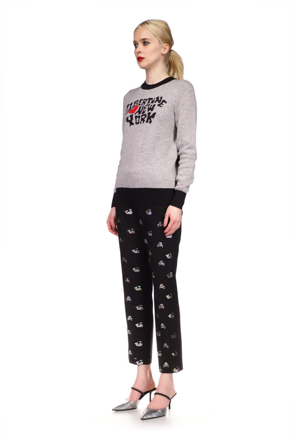 'Skull Crossbones and Whales' Narrow Pants - Women's Bottoms - Libertine